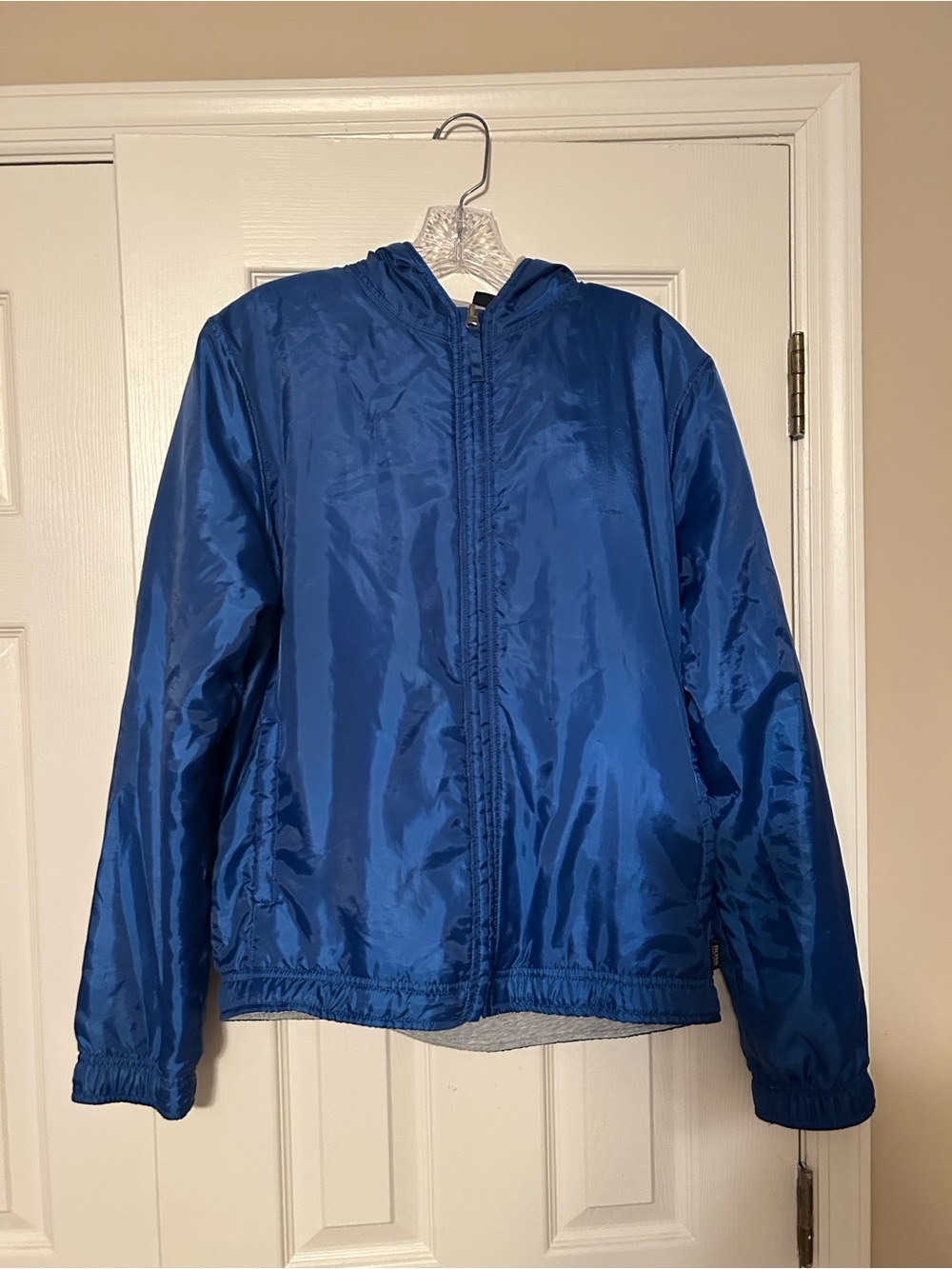 Hugo Boss Royal Blue Hooded Lightweight Varsity Jacket